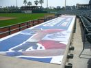 Large sports banners - dugout's tops , Banner Island ballpark