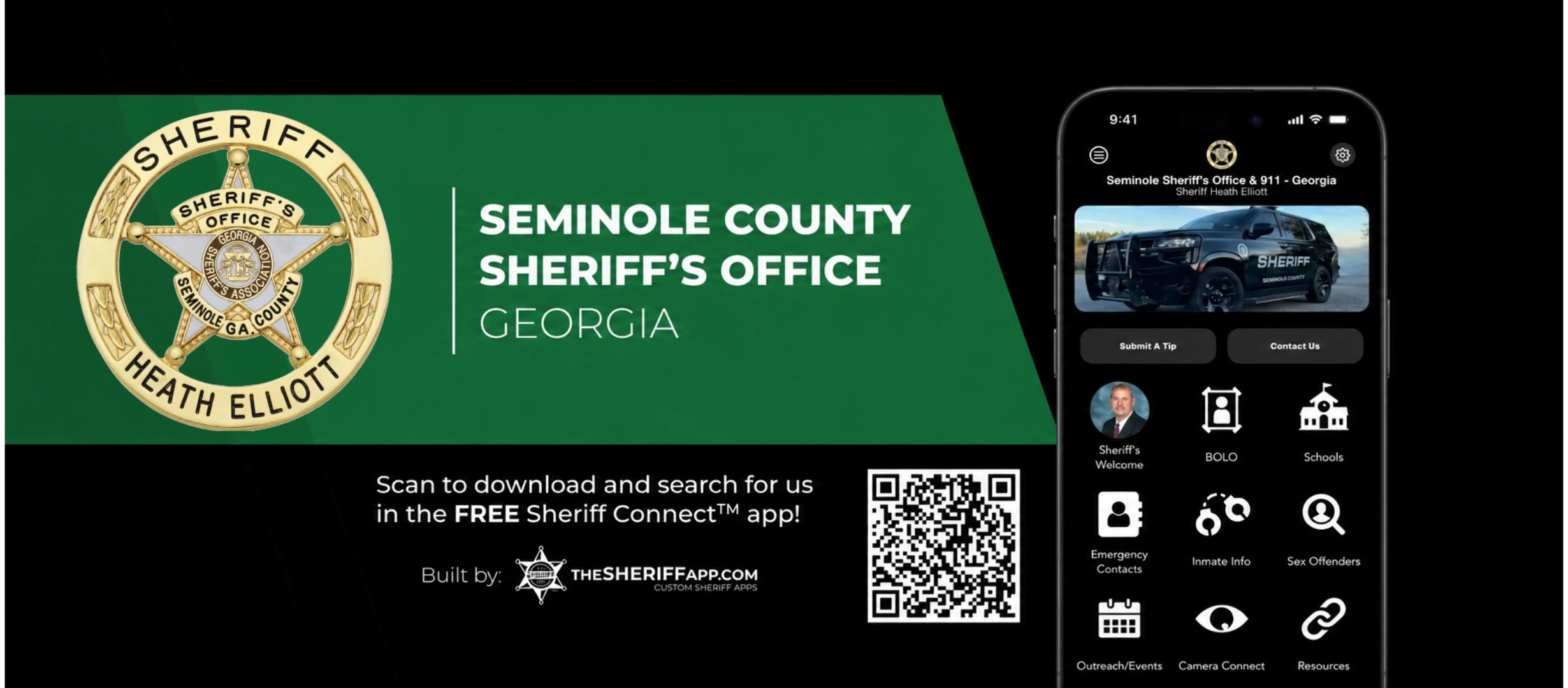 Seminole County Sheriff's Office app promotes community safety and services in Georgia.