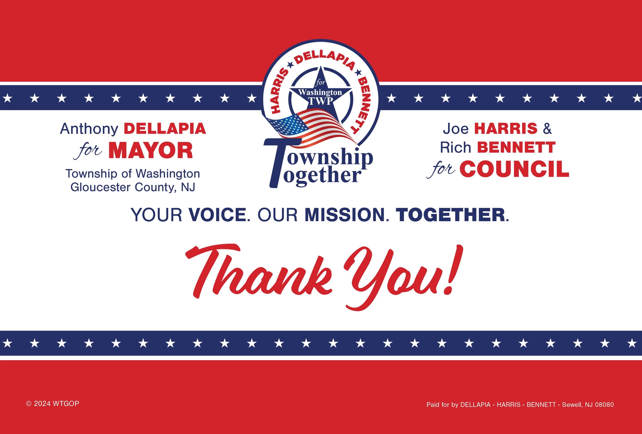 Thank you for donating to DELLAPIA-HARRIS-BENNETT for Washington Township