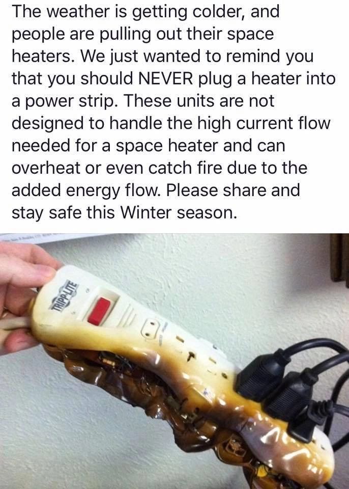 Never Plug A Space Heater Into A Power Strip