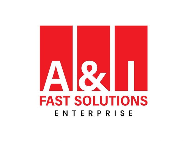 Logo with red blocks and text A&amp;I Fast Solutions Enterprise.