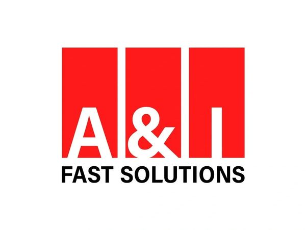 Logo of A&amp;I Fast Solutions with red blocks and bold text.