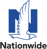 Logo of an eagle in flight with blue and white colors.