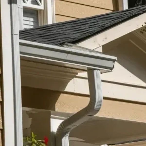 Eavestrough, gutter, sofia and fascia, siding.
