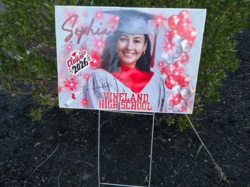 Graduation sign for Sophie from Vineland High School, Class of 2026.