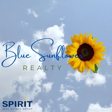 Logo of Blue Sunflower Realty with a sunflower on a blue sky background.