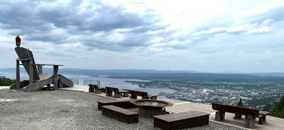 A giant deck chair in the hills above Steinkjer