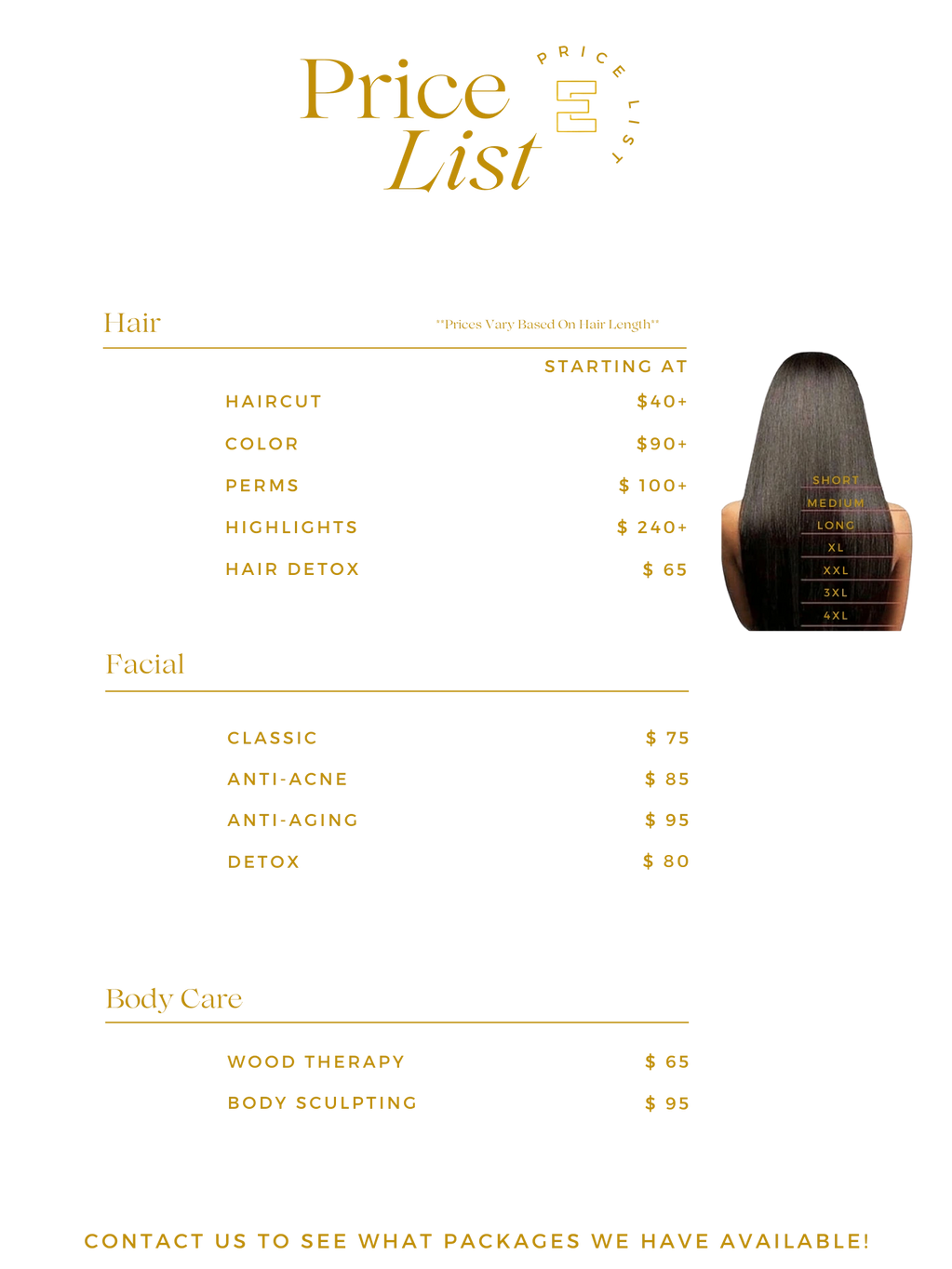 Services Price List