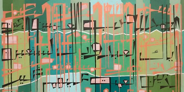 Surah Al Hamd Painting Islamic Art Calligraphy Abstract geometric by Sajid Hussain