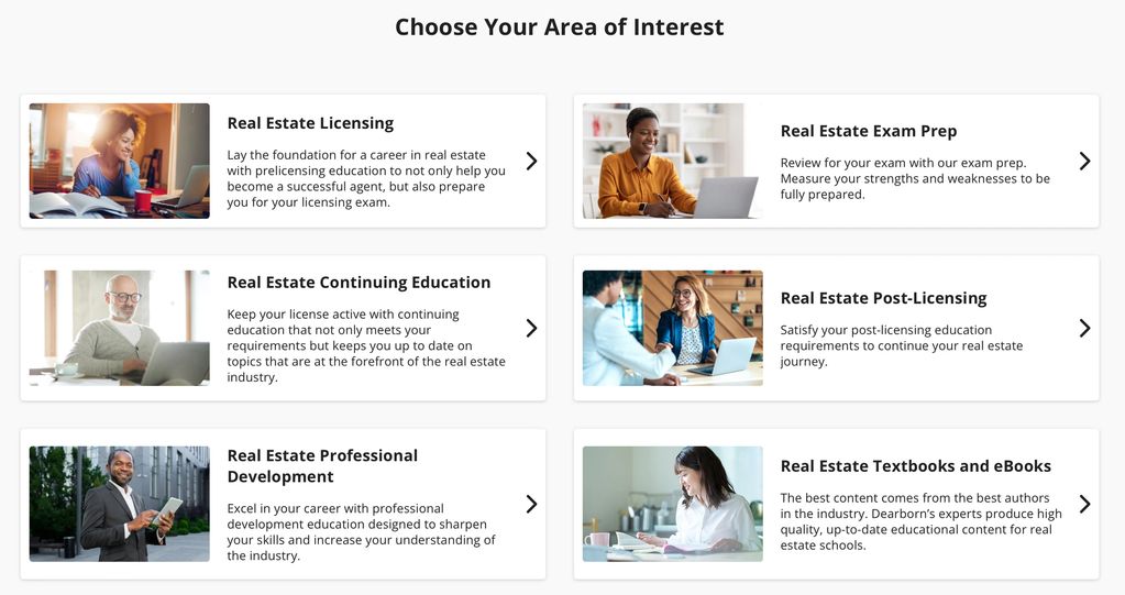 Once the online learning catalog opens in a new window, choose from the available course type.