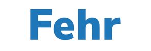 Logo displaying the word 'Fehr' in blue font.