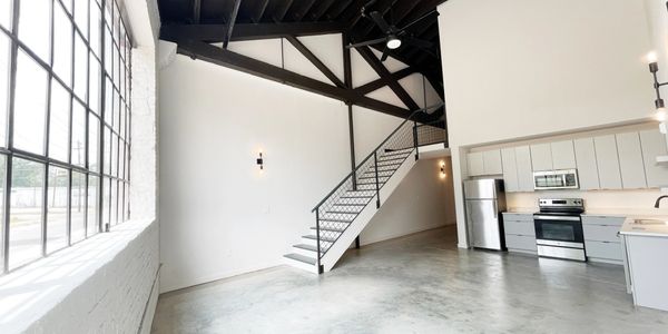 Living room and kitchen at NOW 193 apartments in downtown Dothan, Alabama