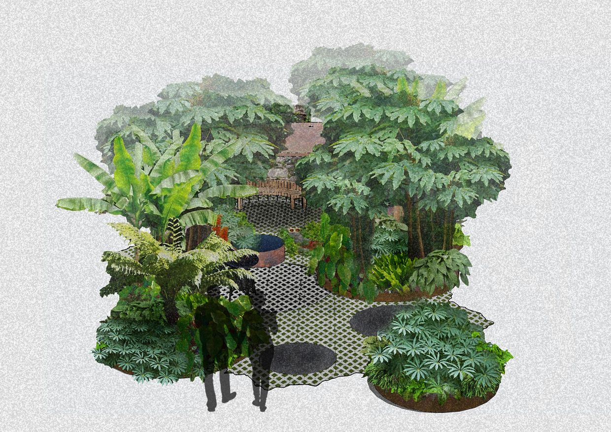 Claire Bartram Garden Design Rainy Day Garden 3D 