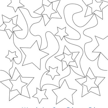 Black and white star pattern with swirling lines for coloring.