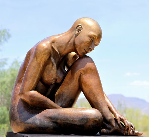 Nude female bronze sculpture