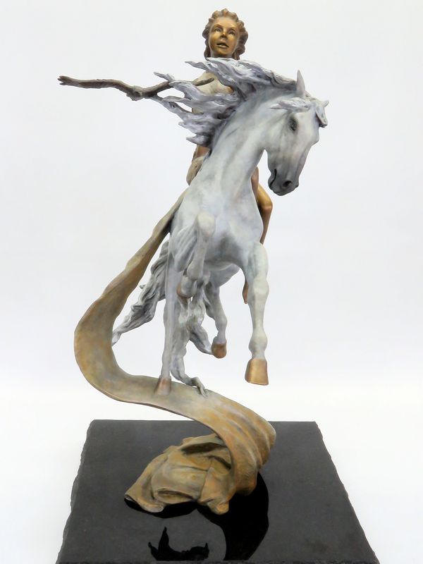 Epona Celtic Goddess of Horse bronze sculpture