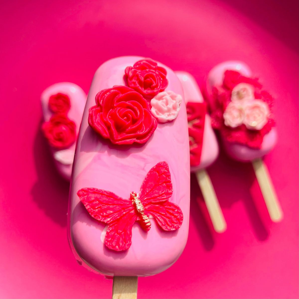 Candy Pink Butterfly Cakesicles