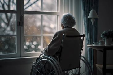 Grandparent alone in the nursing home.