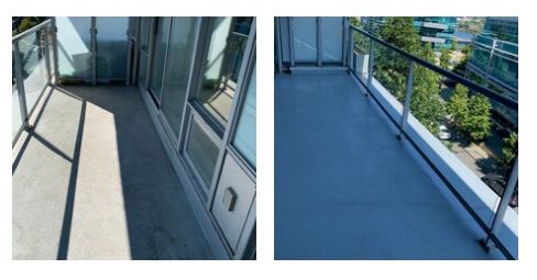 Deck cleaning — before and after pressure wash