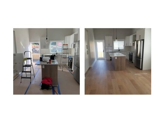 Post-construction clean — construction site transformed to move-in ready