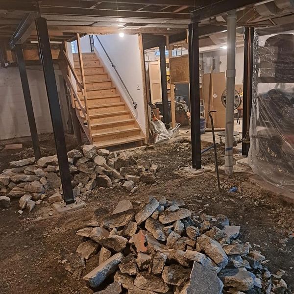 concrete basement floor demolition jack hammer