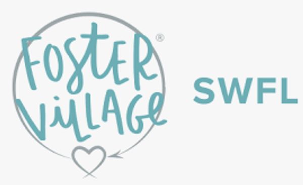 Logo of Foster Village SWFL with handwritten style text and heart symbol.