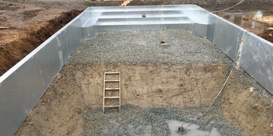 a pool in the early stages of constucion