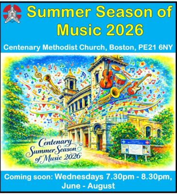 Summer Season of Music 2026 event at Centenary Methodist Church, Boston.