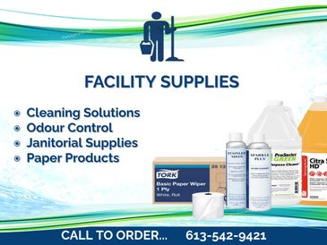 tork paper products and dispensers, glass and mirror cleaners, floor cleaners, degreasers, janitor