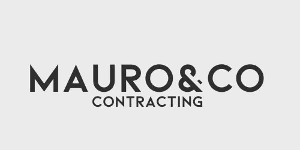 Minimalist logo for Mauro & Co Contracting in black on light background.