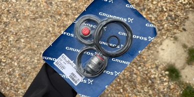 Genuine Grundfos replacement mechanical shaft seals for pump maintenance.