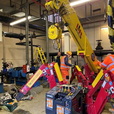 Specialist heavy lifting of potable water and firefighting pump sets.