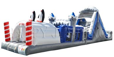 Penguin Glacier Inflatable Obstacle Challenge with Slide and Game Piece, Cedar Rapids Iowa
