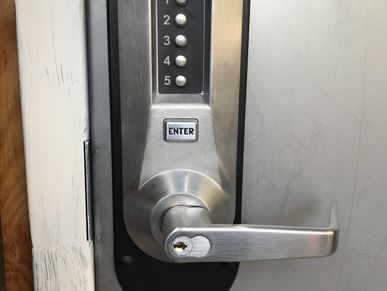 Door with keypad