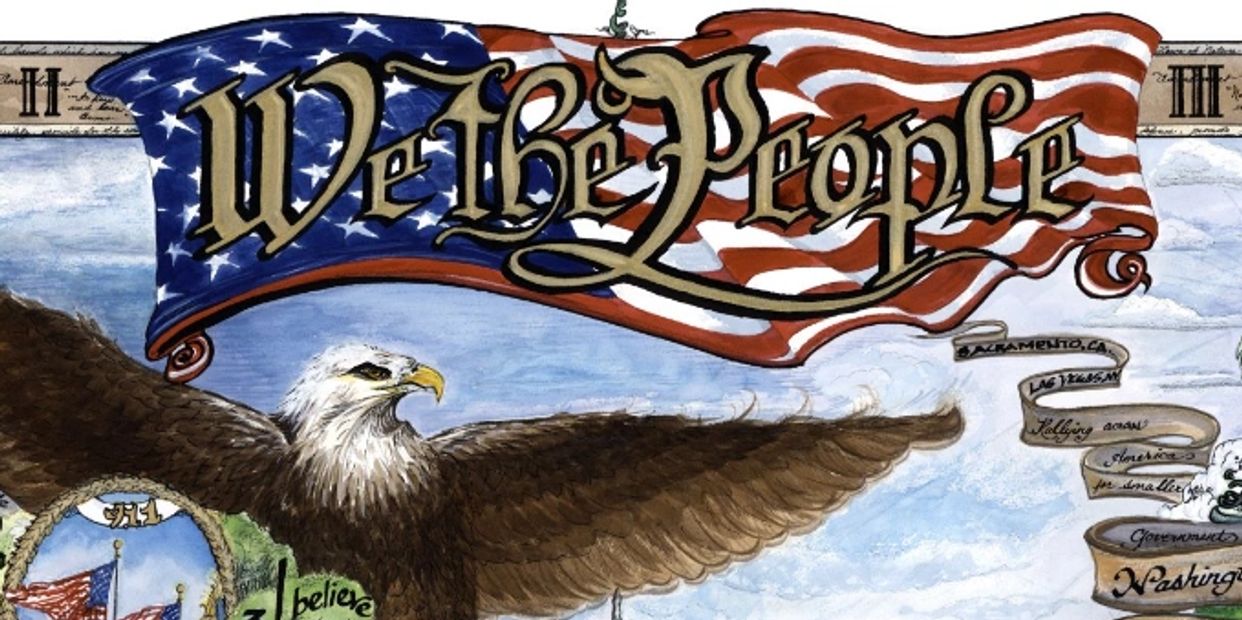partial image of "We the People,... We are Back" painting