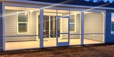 Brand new screened patio with concrete floor all on newly built home.