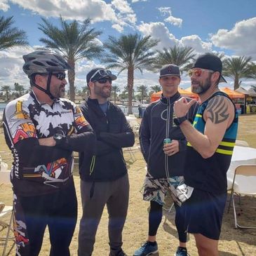 Andy talking with athletes after the Ragnar del Sol road relay race.