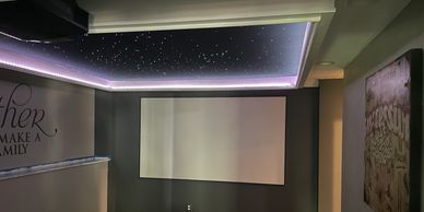 A star-field ceiling with acoustically transparent screen