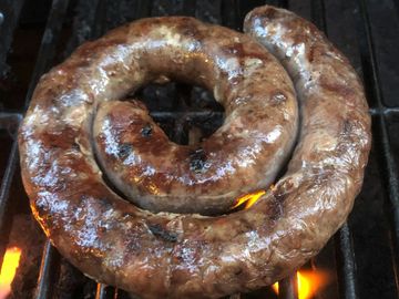 Boerewors (pronounces BOO-ruh-VORS) is a South African fresh sausage that is perfect for the grill. 