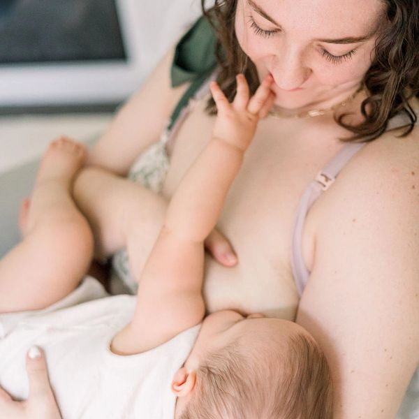Mom breastfeeding her newborn during a lactation visit in Augusta, GA