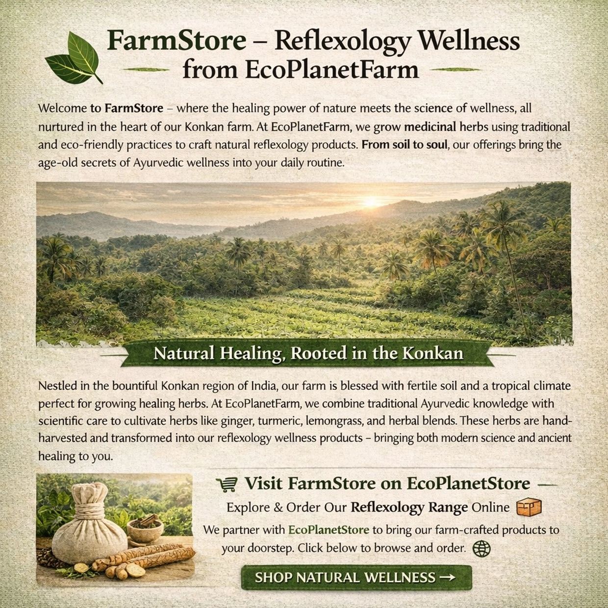 Farm-crafted Herbal Massage Potli – Reflexology Wellness from EcoPlanetFarm.