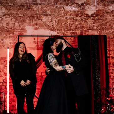 Heavy metal themed wedding ceremony 

Image credit: Gem Wright Photography 