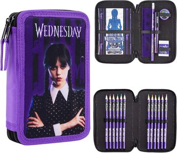 Wednesday Pencil Case and Colored Pencils