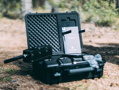 ReconEyez Case with a Bridge, 2x Detectors, Batteries and Tablet.