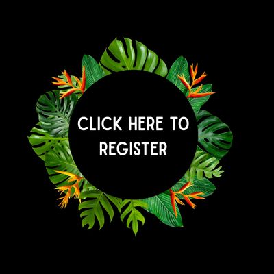 Tropical leaf wreath with "Click Here to Register" text.
