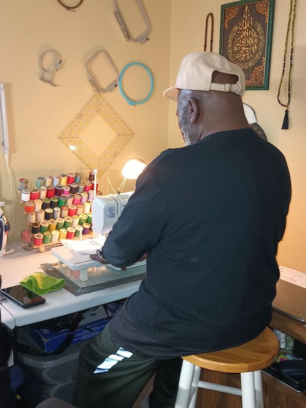 Ali Hameem working on his next masterpiece at his home in Mayfield, KY