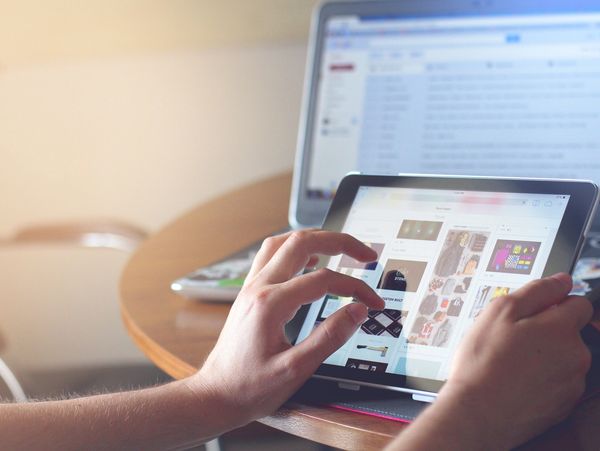 A person using a tablet