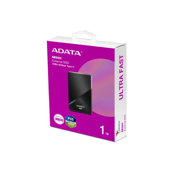SSD Externo 1TB Adata SE920 USB-C 4.0 Negro