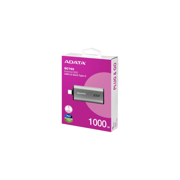 SSD Externo 1TB ADATA SC750 USB-C 3.2 Gris