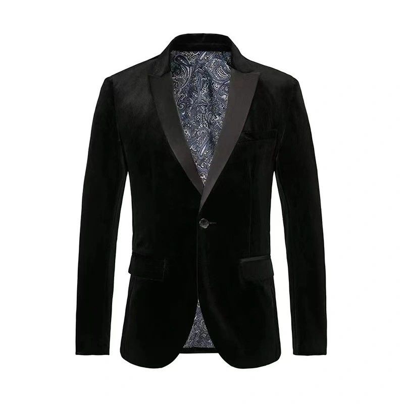 Noir Velvet Slim-Fit Blazer